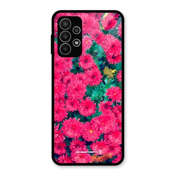 Pink Flowers Glass Back Case for Galaxy A23