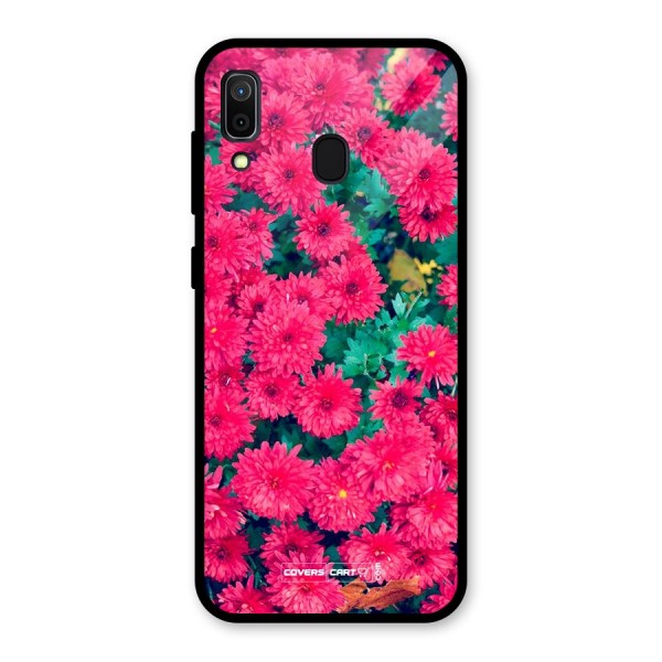 Pink Flowers Glass Back Case for Galaxy A30