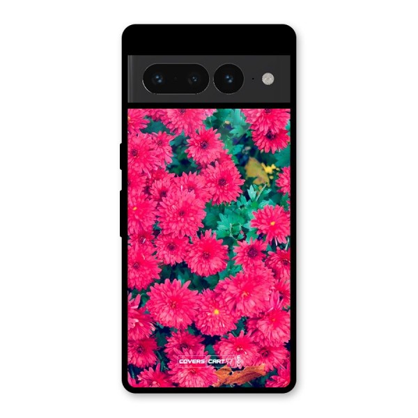 Pink Flowers Glass Back Case for Google Pixel 7 Pro