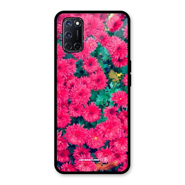 Pink Flowers Glass Back Case for Oppo A52