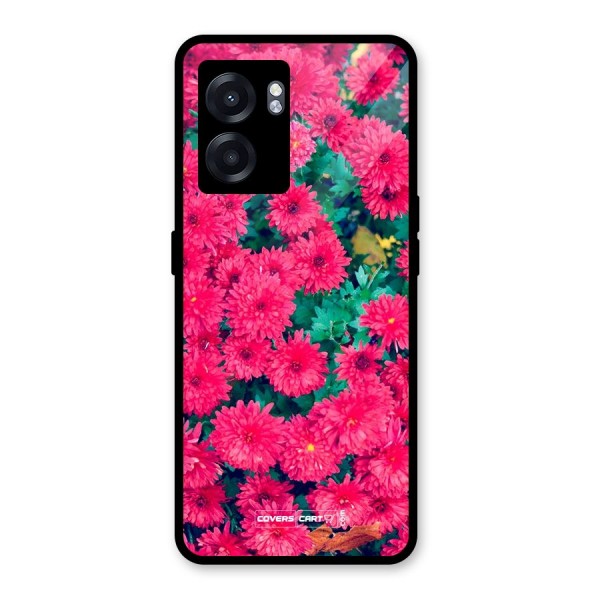 Pink Flowers Glass Back Case for Oppo K10 (5G)