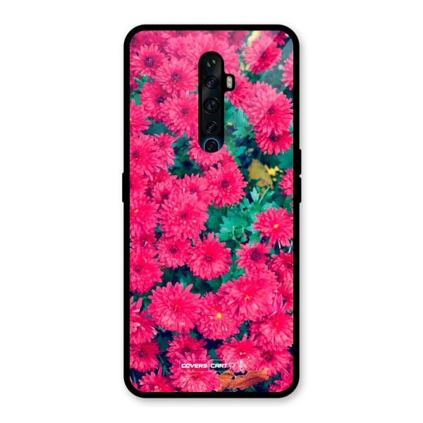 Pink Flowers Glass Back Case for Oppo Reno2 Z