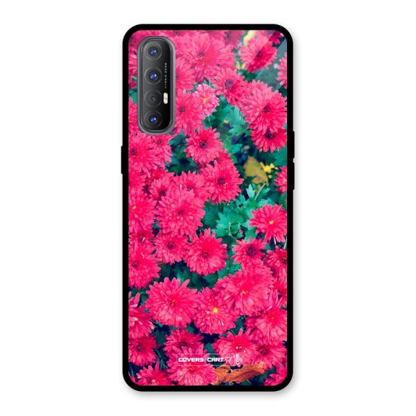 Pink Flowers Glass Back Case for Oppo Reno3 Pro