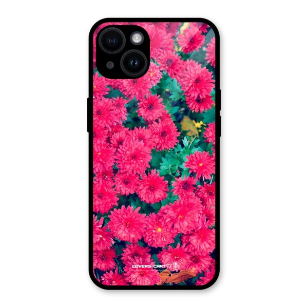 Pink Flowers Glass Back Case for iPhone 14