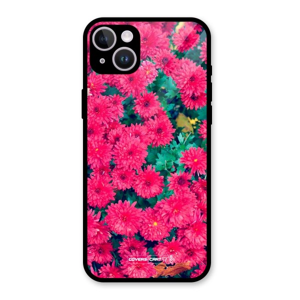 Pink Flowers Glass Back Case for iPhone 14 Plus