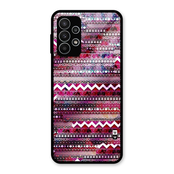 Pink Indie Pattern Glass Back Case for Galaxy A23