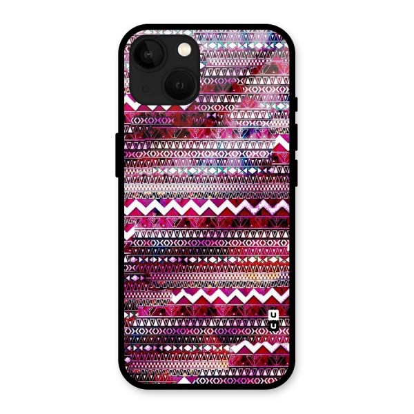 Pink Indie Pattern Glass Back Case for iPhone 13