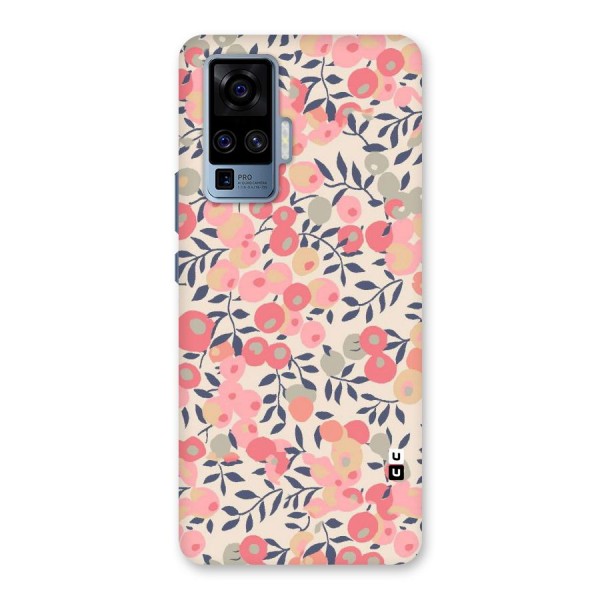 Pink Leaf Pattern Back Case for Vivo X50 Pro