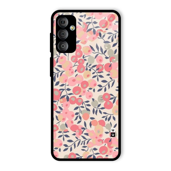 Pink Leaf Pattern Glass Back Case for Galaxy F23