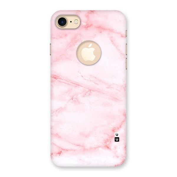 Pink Marble Print Back Case for iPhone 8 Logo Cut