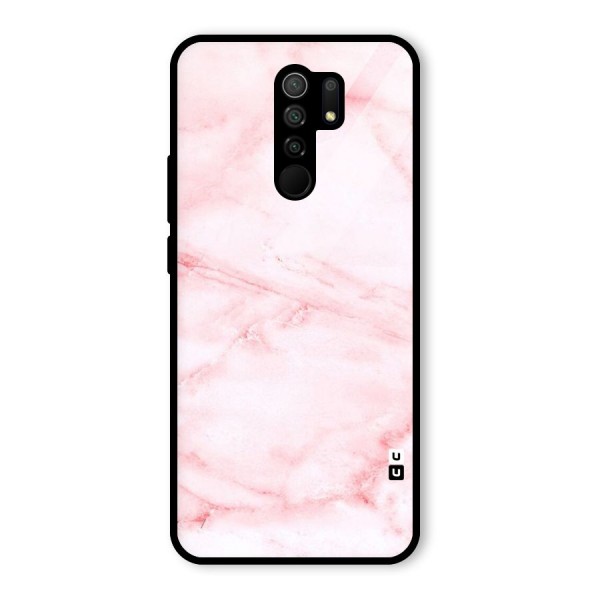 Pink Marble Print Glass Back Case for Redmi 9 Prime