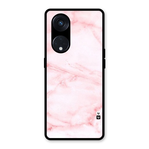 Pink Marble Print Glass Back Case for Reno8 T 5G