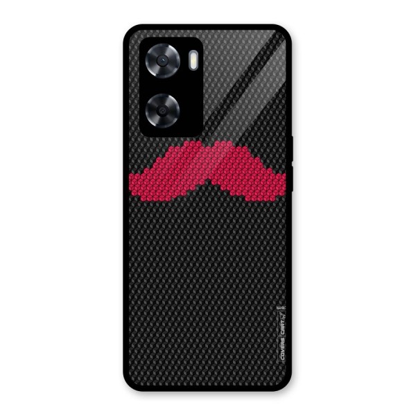 Pink Moustache Glass Back Case for Oppo A57 2022