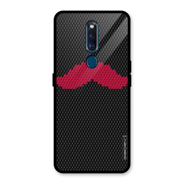 Pink Moustache Glass Back Case for Oppo F11 Pro