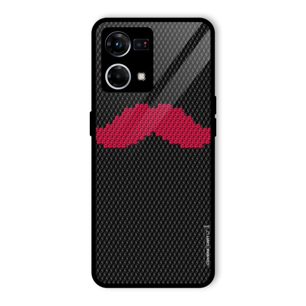 Pink Moustache Glass Back Case for Oppo F21s Pro 4G