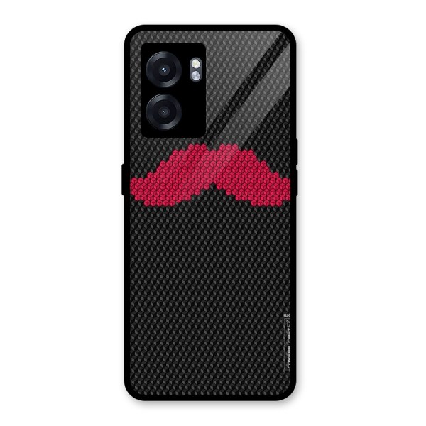 Pink Moustache Glass Back Case for Oppo K10 (5G)