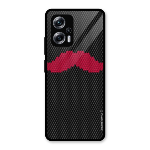 Pink Moustache Glass Back Case for Redmi K50i