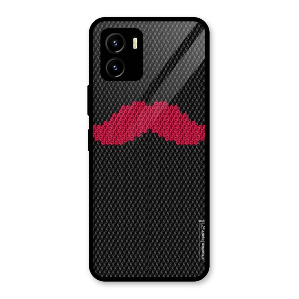 Pink Moustache Glass Back Case for Vivo Y15s