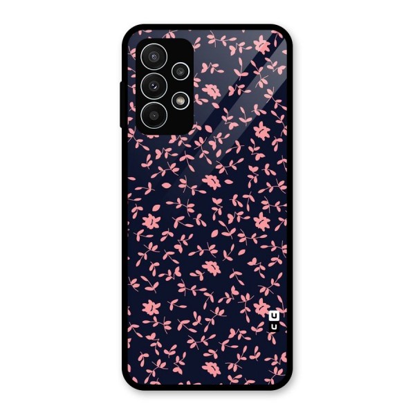 Pink Plant Design Glass Back Case for Galaxy A23