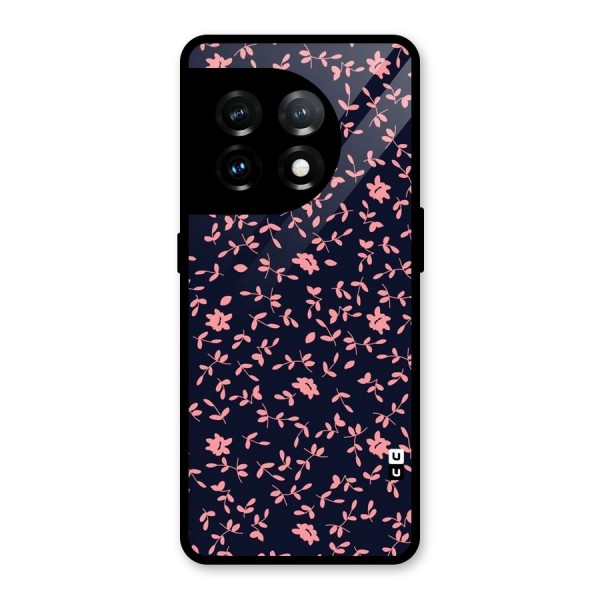 Pink Plant Design Glass Back Case for OnePlus 11