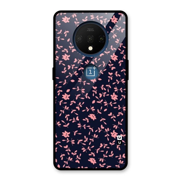 Pink Plant Design Glass Back Case for OnePlus 7T