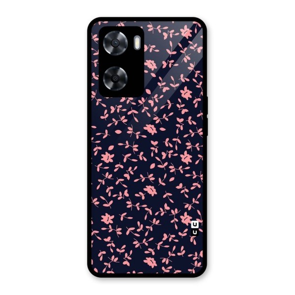 Pink Plant Design Glass Back Case for Oppo A57 2022