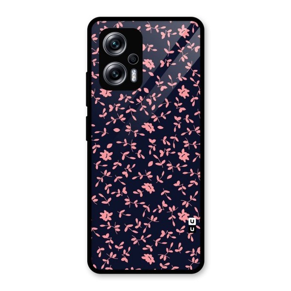 Pink Plant Design Glass Back Case for Redmi K50i