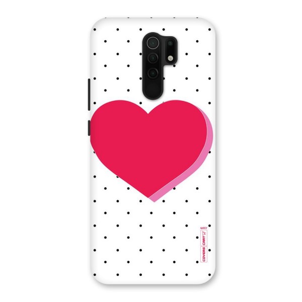 Pink Polka Heart Back Case for Redmi 9 Prime