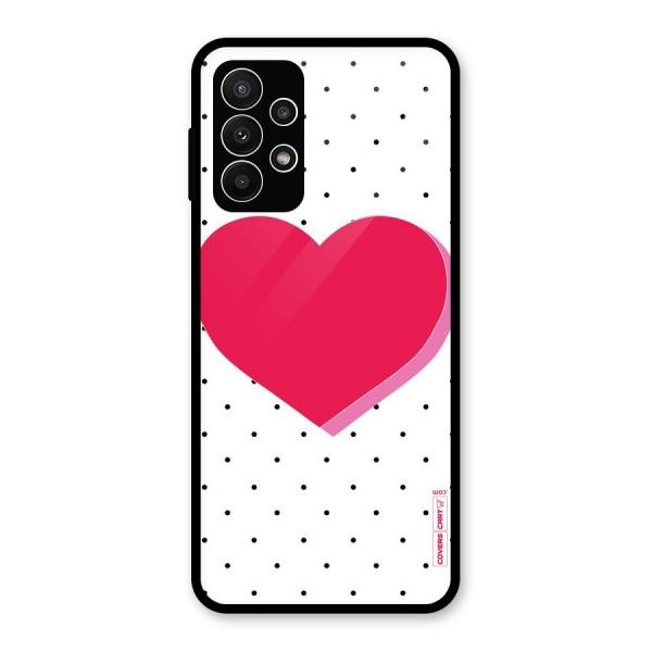 Pink Polka Heart Glass Back Case for Galaxy A23