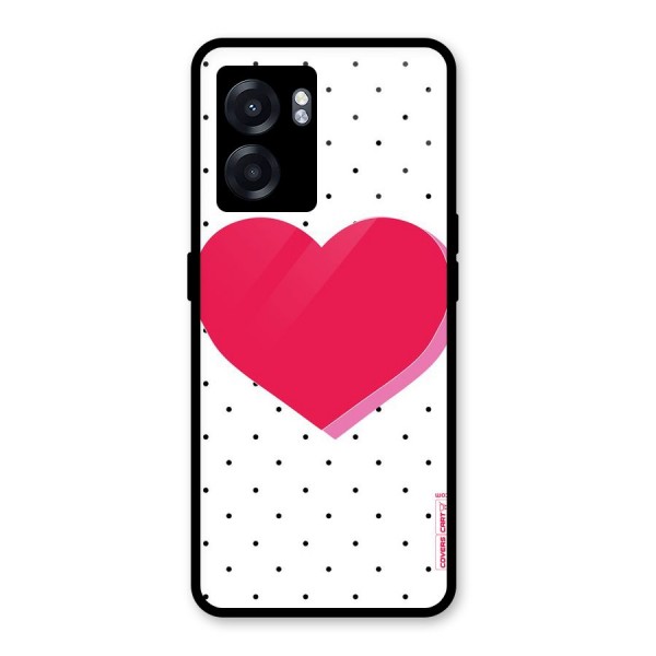 Pink Polka Heart Glass Back Case for Oppo K10 (5G)