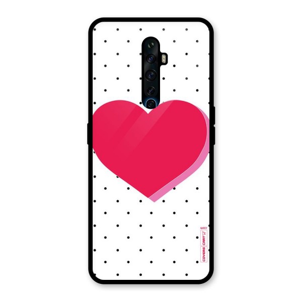 Pink Polka Heart Glass Back Case for Oppo Reno2 Z