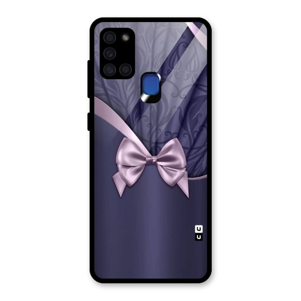 Pink Ribbon Glass Back Case for Galaxy A21s