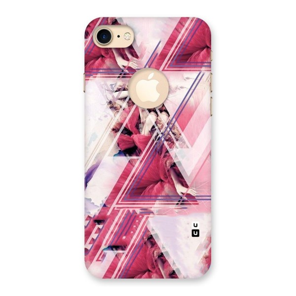 Pink Rose Abstract Back Case for iPhone 8 Logo Cut