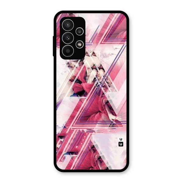 Pink Rose Abstract Glass Back Case for Galaxy A23