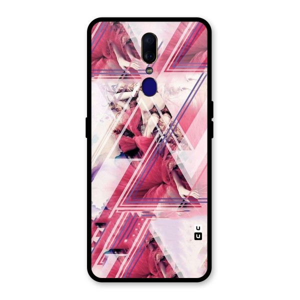 Pink Rose Abstract Glass Back Case for Oppo F11