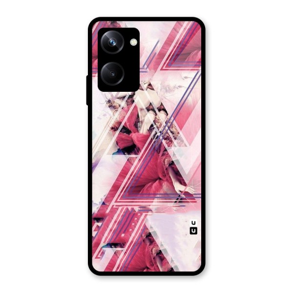 Pink Rose Abstract Glass Back Case for Realme 10 Pro