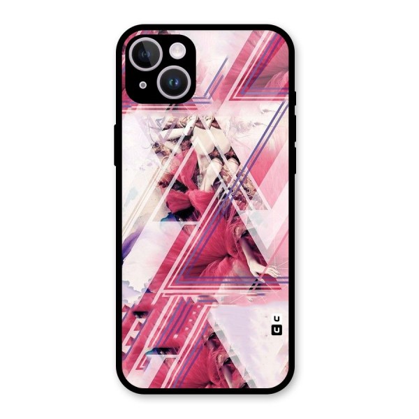 Pink Rose Abstract Glass Back Case for iPhone 14 Plus