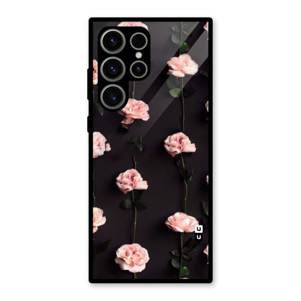 Pink Roses Glass Back Case for Galaxy S23 Ultra