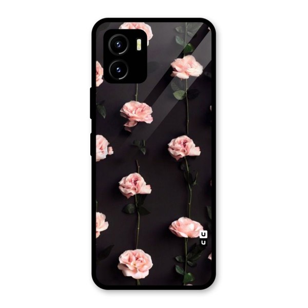 Pink Roses Glass Back Case for Vivo Y15s