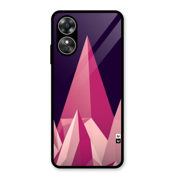 Pink Sharp Glass Back Case for Oppo A17