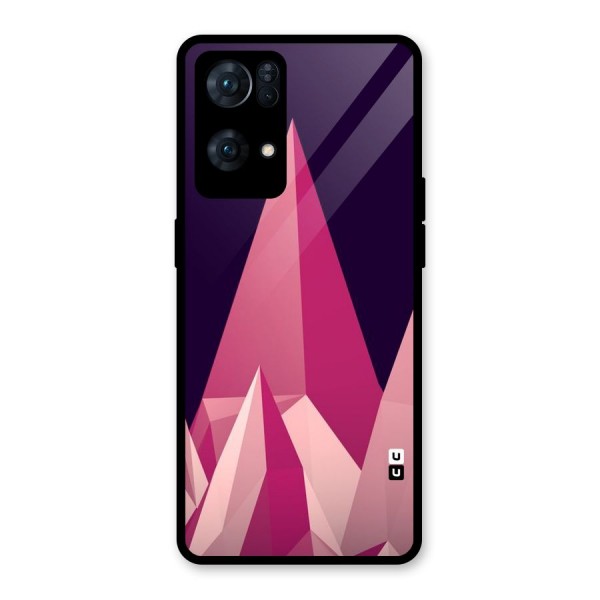 Pink Sharp Glass Back Case for Oppo Reno7 Pro 5G