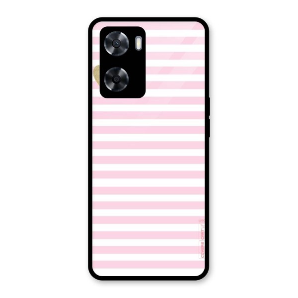 Pink Stripes Glass Back Case for Oppo A57 2022