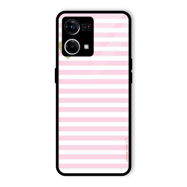 Pink Stripes Glass Back Case for Oppo F21s Pro 4G