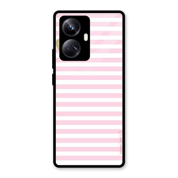 Pink Stripes Glass Back Case for Realme 10 Pro Plus