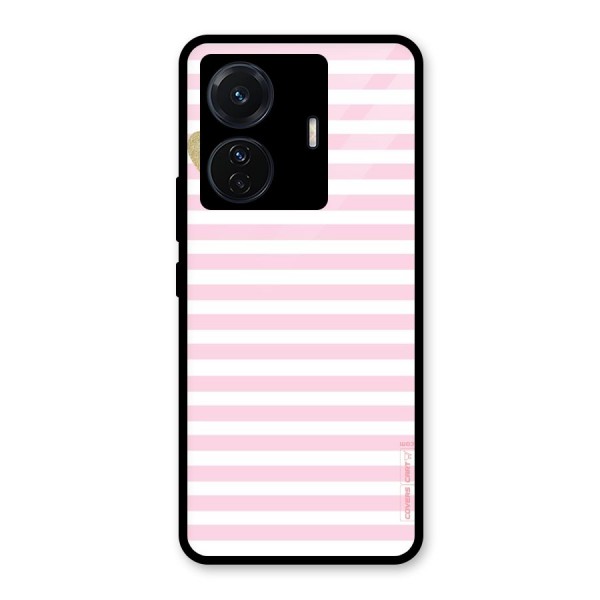 Pink Stripes Glass Back Case for Vivo T1 Pro