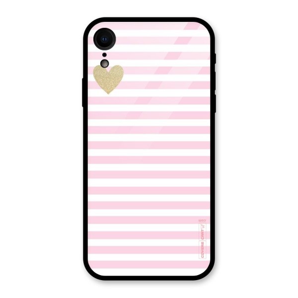 Pink Stripes Glass Back Case for XR