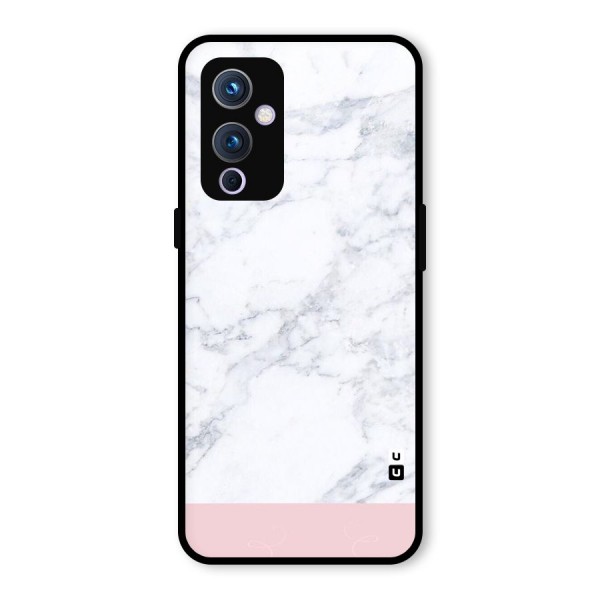 Pink White Merge Marble Glass Back Case for OnePlus 9