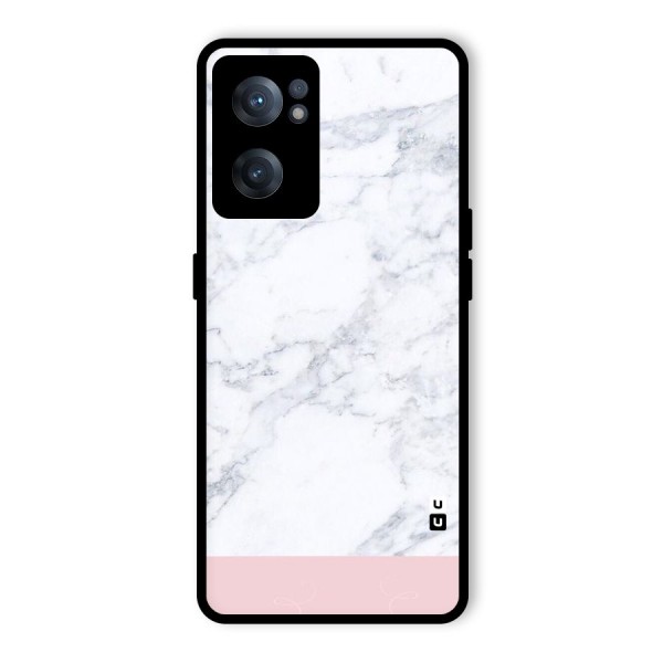 Pink White Merge Marble Glass Back Case for OnePlus Nord CE 2 5G