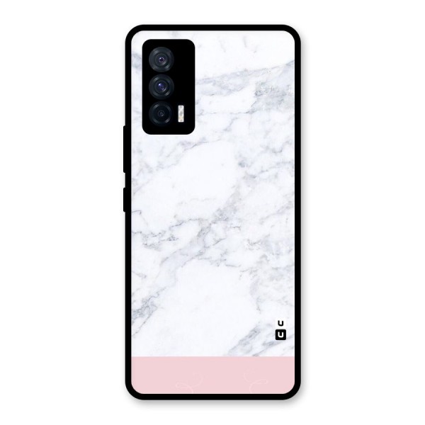Pink White Merge Marble Glass Back Case for Vivo iQOO 7 5G