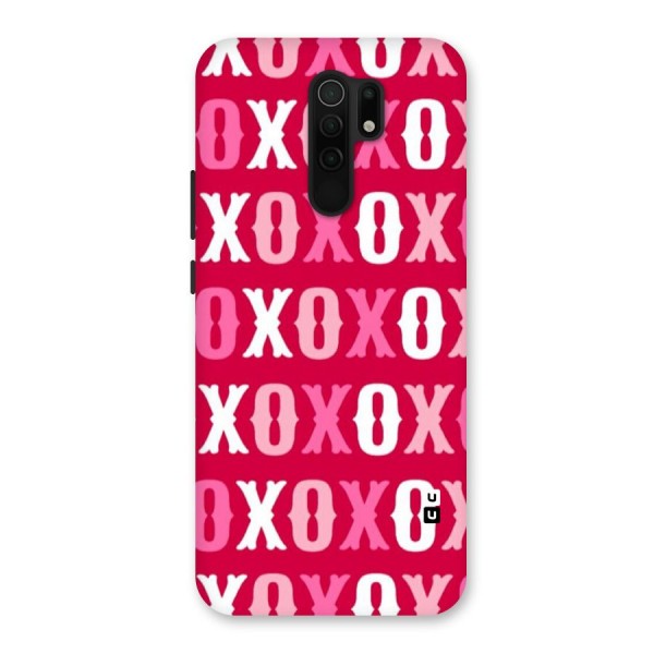 Pink White Xoxo Back Case for Redmi 9 Prime